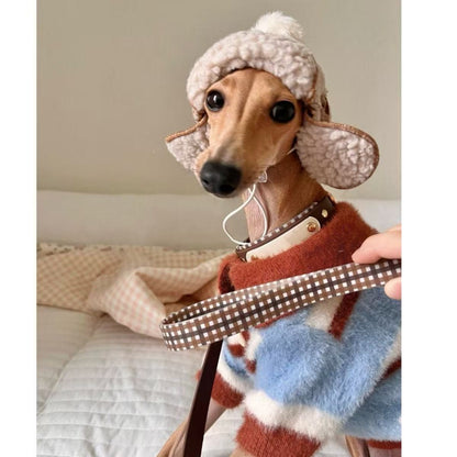Suéter para Cães Bloqueado por Cores Suéter Listrado para Cães Roupas de Inverno Quentes para Cães Pequenos e Médios Filhotes Bichon Teddy Roupas Quentes para Animais de Estimação