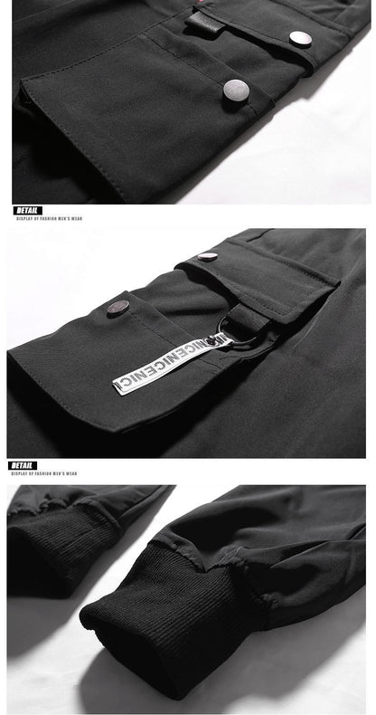 Hot Big Pockets Cargo Pants Men High Waist Loose Streetwear Baggy Tactical Trouser Fashion Hip Hop Joggers Trousers