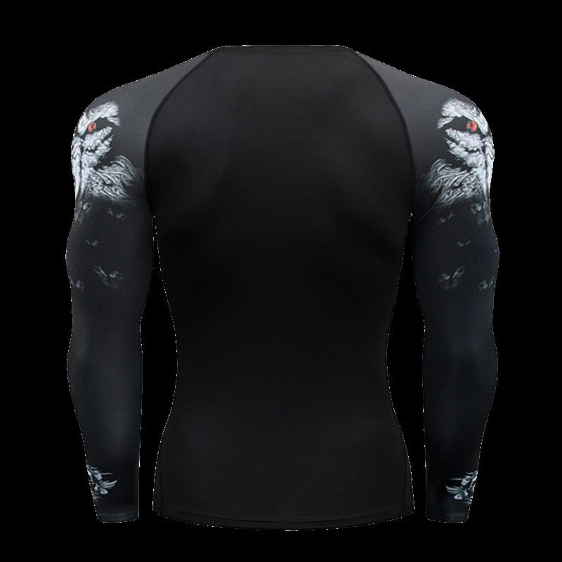 Gym Compression Dry Fit Men's Long Sleeves Fitness T-shirt Spring And Autumn Outdoor Sports Running Tees Sportswear Tops T-shirt