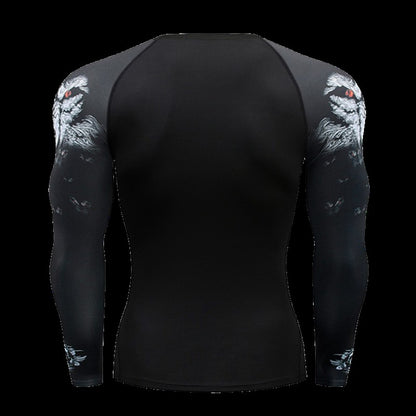 Gym Compression Dry Fit Men's Long Sleeves Fitness T-shirt Spring And Autumn Outdoor Sports Running Tees Sportswear Tops T-shirt