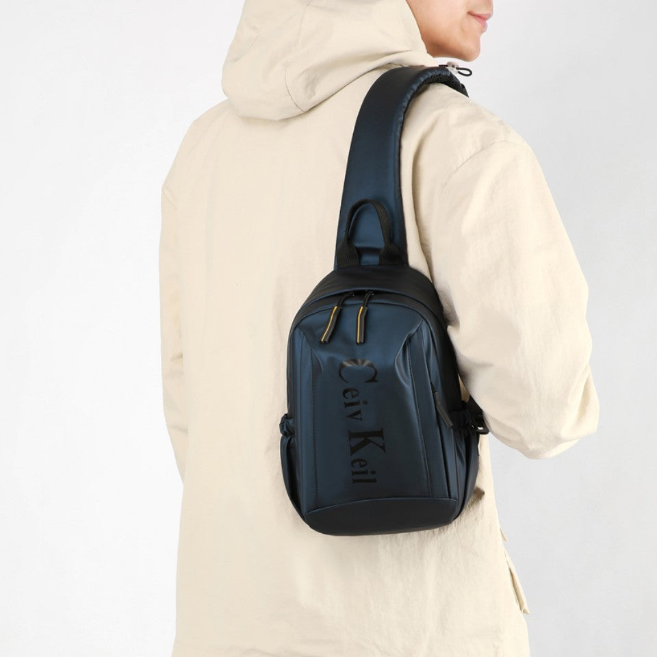 Men's Stylish Chest Pack Convertible Outdoor/Daily Messenger Bag Multi-Position Shoulder Strap  Waterproof Design