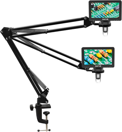 Suporte de braço flexível para microscópio RIEVBCAU? Suporte de metal ajustável compatível com microscópios de moedas DM4 DM7 DM9 MS1 MS3