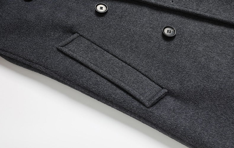 Winter Men's Woolen Coat Thicken Warm Trench Coat Men Wool Casual Double Fashion Breasted Long Overcoat Men