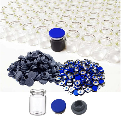 42PCS 5ml Clear Glass Vial With Caps & Stopper Small Bottles Experimental Test Liquid Containers Wishing Bottles