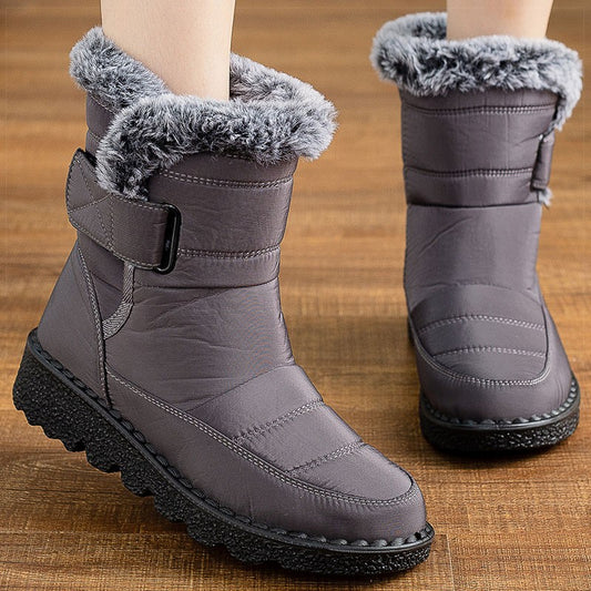 Women's Boots 2025 Trend Snow Boots With Fur Winter Shoes Woman Low Heels Footwear Winter Boots Women Combat Middle Botas Mujer