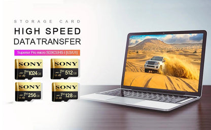 Cartão Micro Memória So/ny SD U3 1TB 512GB 256GB 128GB Cartão SD Cartão Flash SD/TF 64GB U3 Classe 10 Cartões de Memória para Telefone/Computador