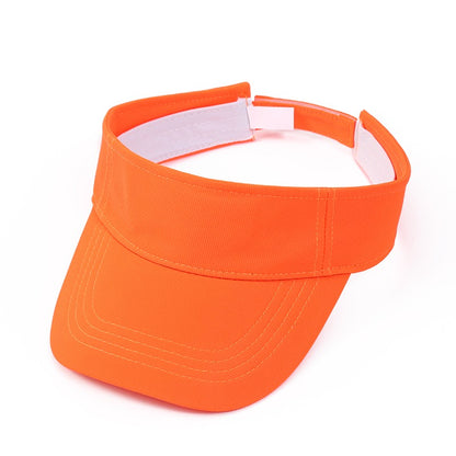 Men Women's Summer Sun Visor Hats Empty Top Solid Cotton Outdoor Sports Beach UV Protection Caps