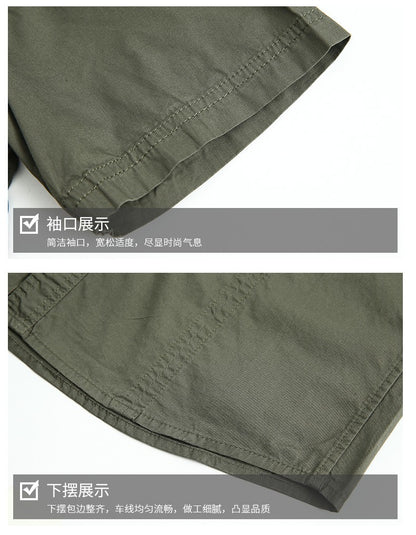 2025 Summer Men Oversized Shirts Casual Loose Breathable Fashion Cotton Shirts Male Work Cargo Shirts Blouses Men Clothing 5XL