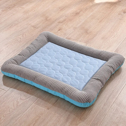 Cama Refrescante para Cães Gatos Filhotes Tapete Gelado Cobertor para Animais de Estimação de Seda Gelada Macio para Dormir no Verão Rosa Azul Respirável