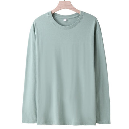 Long Sleeves T-Shirts Men 100% Cotton Tee Tops Male Autumn Basic Plain Color Tshirts Women Normal Fit Size M-5XL Under Wear Man