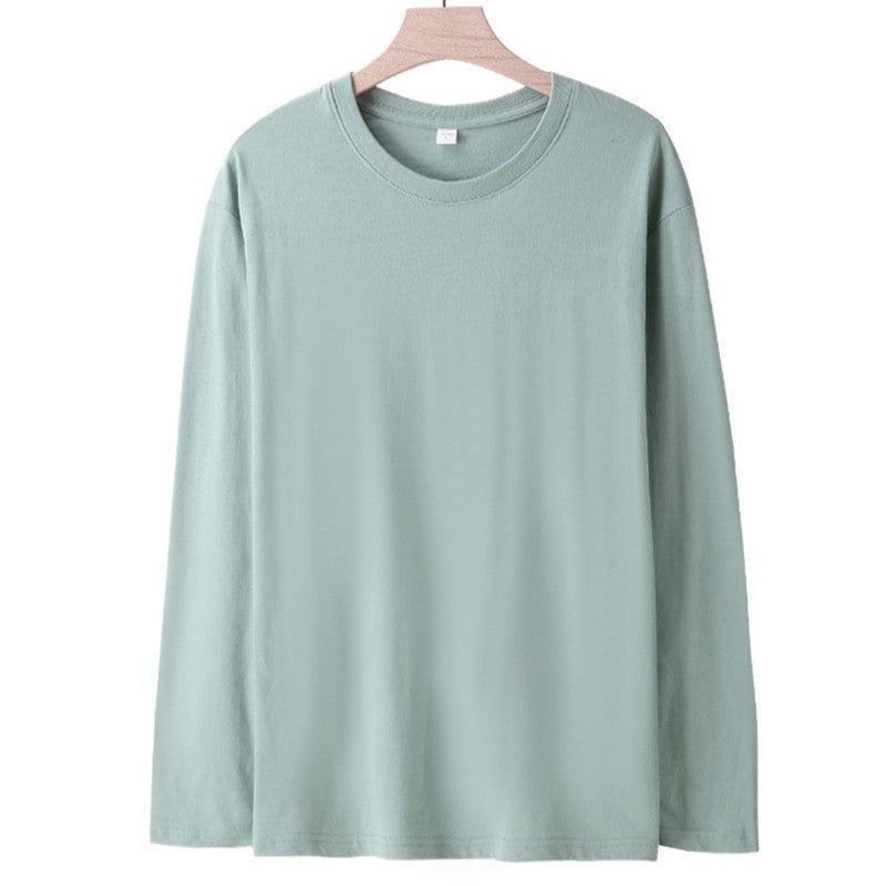 Long Sleeves T-Shirts Men 100% Cotton Tee Tops Male Autumn Basic Plain Color Tshirts Women Normal Fit Size M-5XL Under Wear Man