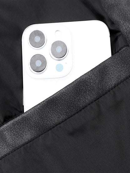 Plus Size Men's Casual Loose Fit Turndown Collar Motorcycle PU Leather Jacket, Suitable For Autumn, Zipper Front