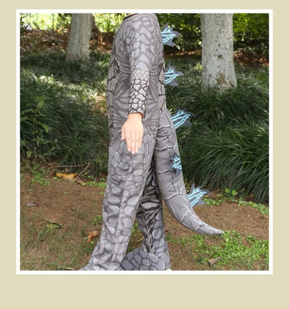 Monster Cosplay Animal Costume Dinosaur Halloween Bodysuit  Kid Boys Girl Funny Jumpsuit Carnival For Toddler Child Catsuit+Mask