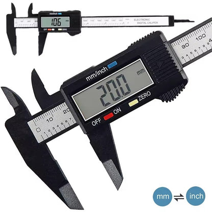 Paquímetro Digital Eletrônico de Fibra de Carbono 150mm 100mm, Ferramenta de Medição de Micrômetro de Medidor de Paquímetro Vernier com Mostrador, Régua Digital