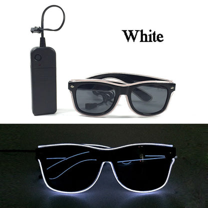 1PC Light Up LED Glasses Glow Sunglasses EL Wire Neon Glasses Glow in The Dark Party Supplies Neon Party Favors for Adults