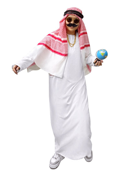New Arab Emirate Costume Shepherd Rich Arab Prince Adult Role Playing Fantasia Halloween Carnival Costume Hot Selling
