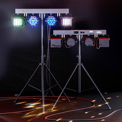 U`King 2Pcs/Set 60W RGBW LED Par Lights Combination Bracket Light DMX512 Stage Light For DJ Disco Concert Wedding Birthday Party