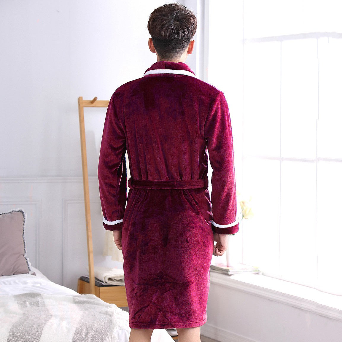 Large Size 3XL Flannel Robe Kimono Bathrobe Gown Winter Coral Fleece Sleepwear Nightwear Loose Thickened Home Wear Loungewear