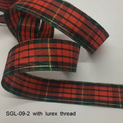 Gingham Ribbon Scottish Fabrics 10Y 2.5cm For Handmade DIY Craft Gift Floral Packing  Wedding Christmas Wreath Deco