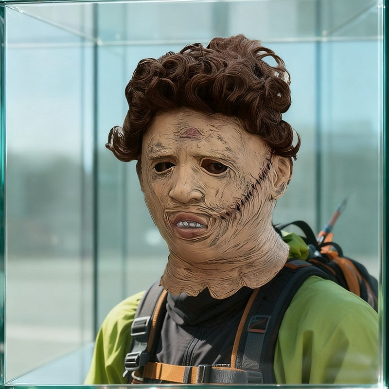 Texas chainsaw killer leather mask Halloween costume party cosplay latex mask Halloween party Supp  Horror Chainsaw Killer Leat