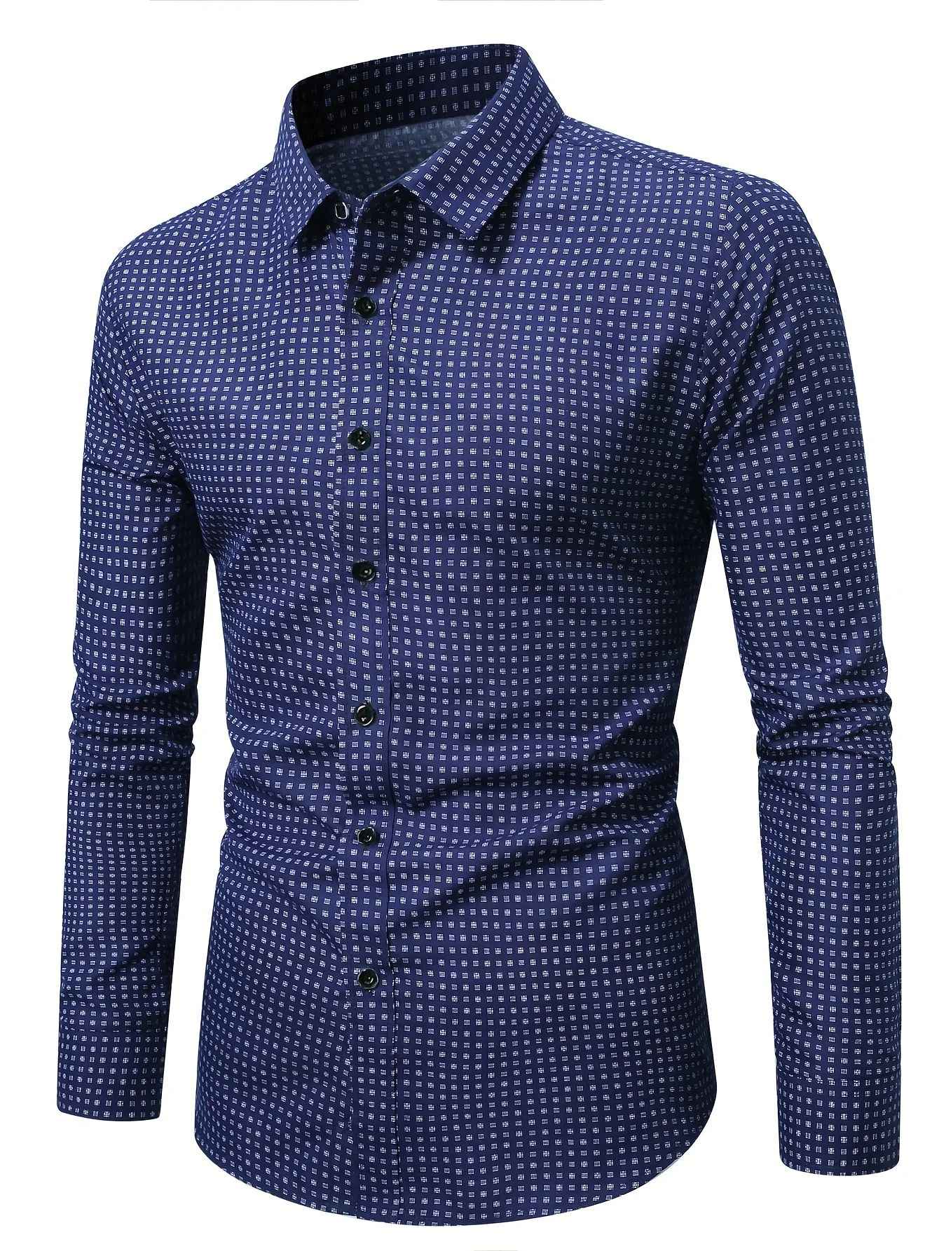 Bolubao Men Shirt Brand New Men's Fashion Polka Dot Long Sleeve Elastic Shirt Four Season Smart Casual Male Shirts