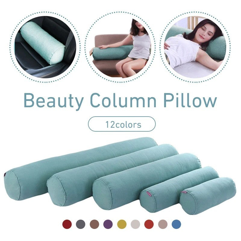1PC Removable Cylindrical Soft Long Pillow Neck Bolster Pillow Roll Headrest Corduroy Comfortable Pillow Case Cushion with Cover