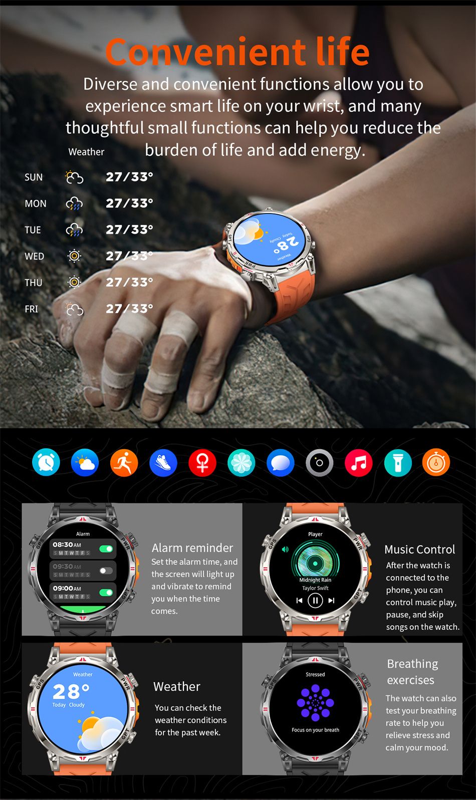 New T-Rex 3 Smart Watch Men GPS Positioning Military 5ATM Waterproof Watch 650mAh Battery Compass Altimeter GPT Assistant Watch
