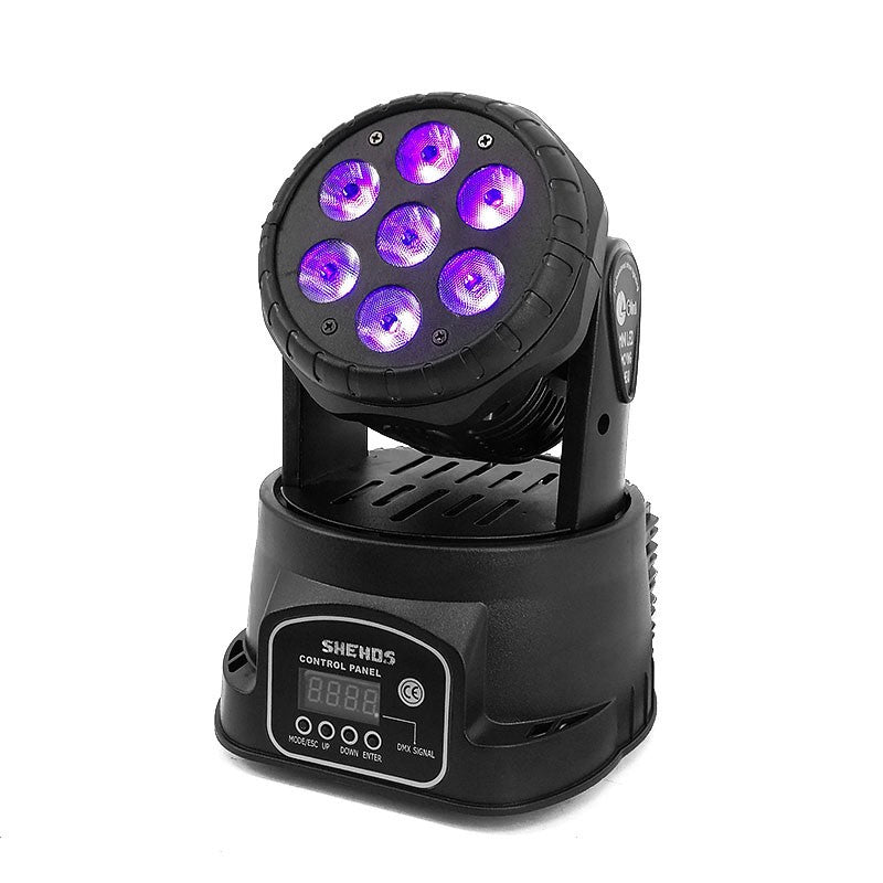 SHEHDS 1pcs LED 7x12W  Par Light 7x18W RGBWA+UV Moving Head Light Wash DMX 512  DJ Dicso Nightclub Party Christmas Audience