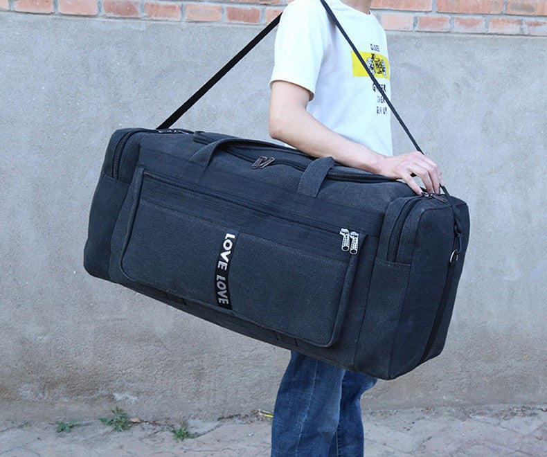 Large Canvas Travel Duffel Bag Waterproof Men's Shoulder Luggage Storage Bags Outdoor Trainning Fitness Sports Handbag XA927D