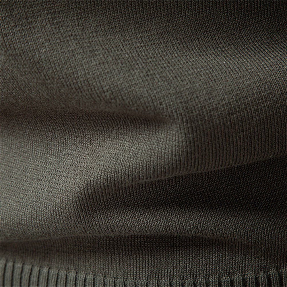 AIOPESON Premium Solid Color Polo Men Slim Fit Zip Long Sleeve Luxury Textured Fabric Business Casual Mens Sweatshirt