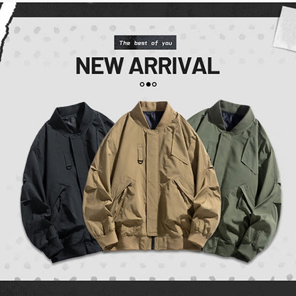 Spring Autumn Plus Size Jacket Men's Pocket Loose Fashion Brand Coat 130kg 7XL bomber jacket 5XL 6XL workwear jacket
