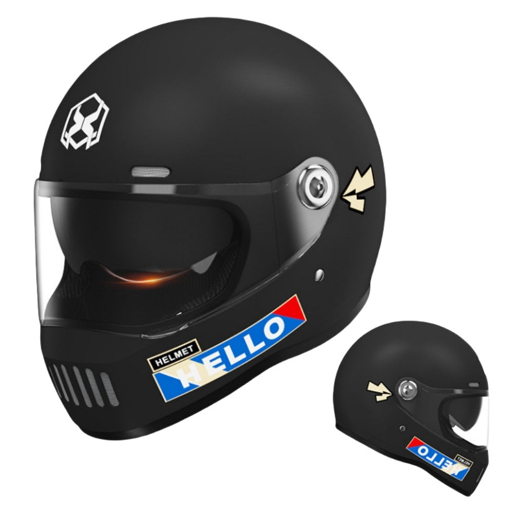 Electric Motorcycle Helmet Winter Warm HD Dual Mirror Anti-fog Retro Sun Protection Riding Full Helmet