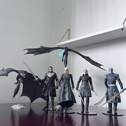 Jon Snow Night King Daenerys Targaryen Frost Wyrm Viserion Black Ice Dragon Rhaegal Action Figure Model Toys Desktop Decoration