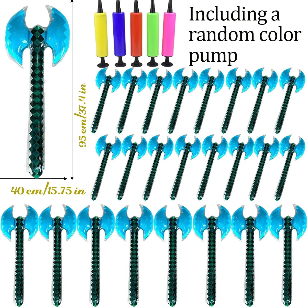12-72Pcs Inflatable Weapons for Kids Pixel Diamond Swords Inflatable Sword for Theme Party Birthday Halloween Party Cosplay