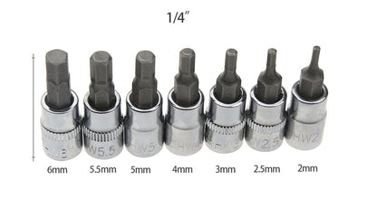 Ninth World Jogo Chave Catraca Allen 13 Peças 1/4"3/8"1/2" Soquetes Polidos Espelhados de Cromo Vanádio Pontas de Aço CRV Ferramenta de Garagem