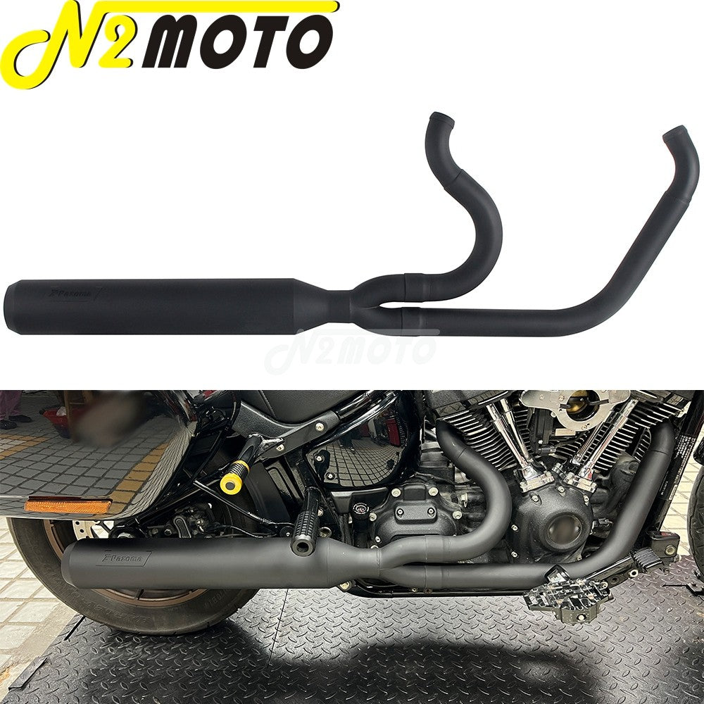 For Harley Softail Low Rider EI Diablo ST FXLRST FXRST 117 2022-2024 2-In-1 Full Length Exhaust System Stepped Head Muffler Pipe