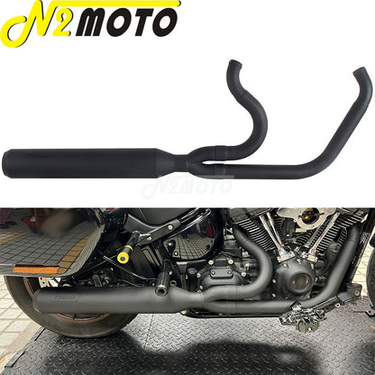 For Harley Softail Low Rider EI Diablo ST FXLRST FXRST 117 2022-2024 2-In-1 Full Length Exhaust System Stepped Head Muffler Pipe