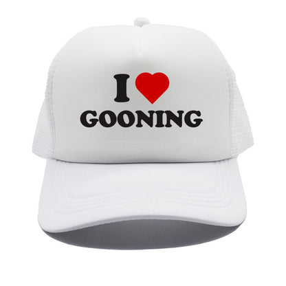 Funny I Love Gooning Baseball Caps Cool Summer Men Mesh Net Hat Humor Trucker Cap Unisex Outdoor Mesh Net Caps MZ-080
