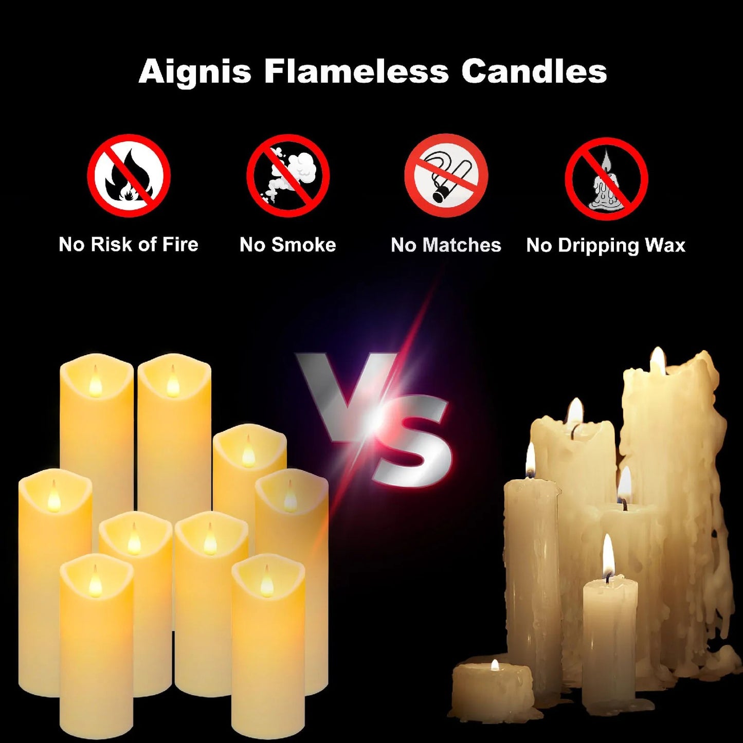 10-240pcs Flameless Fake Candle LED Flickering Candles with Remote Control Battery Operated Pillar Candles for Valentine's Day