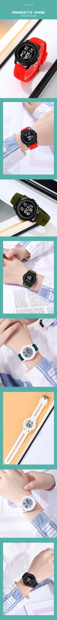 SKMEI 2218 Fashion Digital Watches for Women Men Waterproof Sports LED Display Mens Womens Wristwatches Alarm Reloj De Mujer