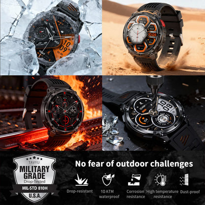 Smartwatch Masculino Novo T-REX3 2026 Bateria de 1100mAh 10ATM À Prova D'Água GPS Chamada Bluetooth 1.7" AMOLED HD Esportes Lanterna Inteligente