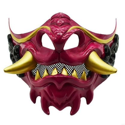 Devil Samurais Mask Halloween Cosplay Mask Half Face Mask Masquerade Mask Party Mask Japanese Mask for Carnivals