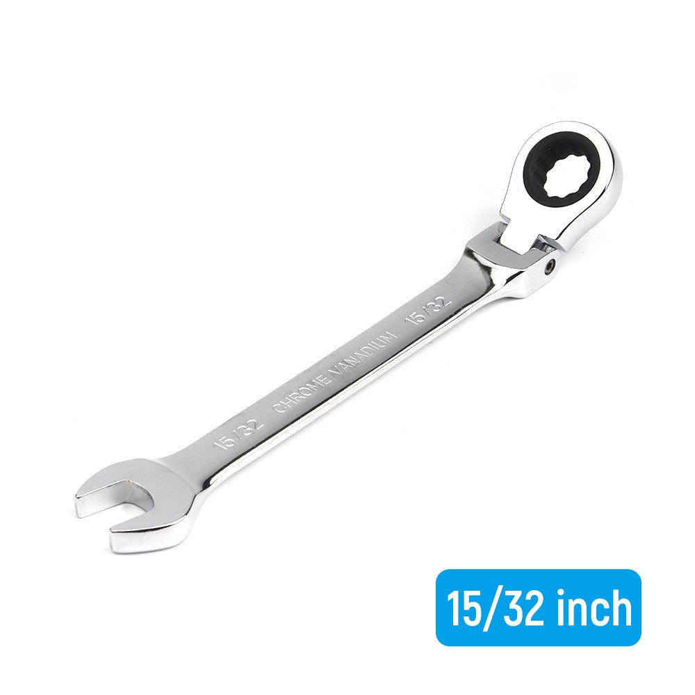 Jogo de chaves de catraca de tamanho imperial de 1/4 a 15/16 polegadas, de 1 peça, com cabeça flexível universal, ferramentas manuais para reparo de carros