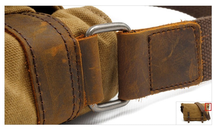 New Fashion Thick Wax Canvas Men Shoulder bag Messenger bag Men Crossbody Bag Vintage male Leisure Sling bag Casual Boy