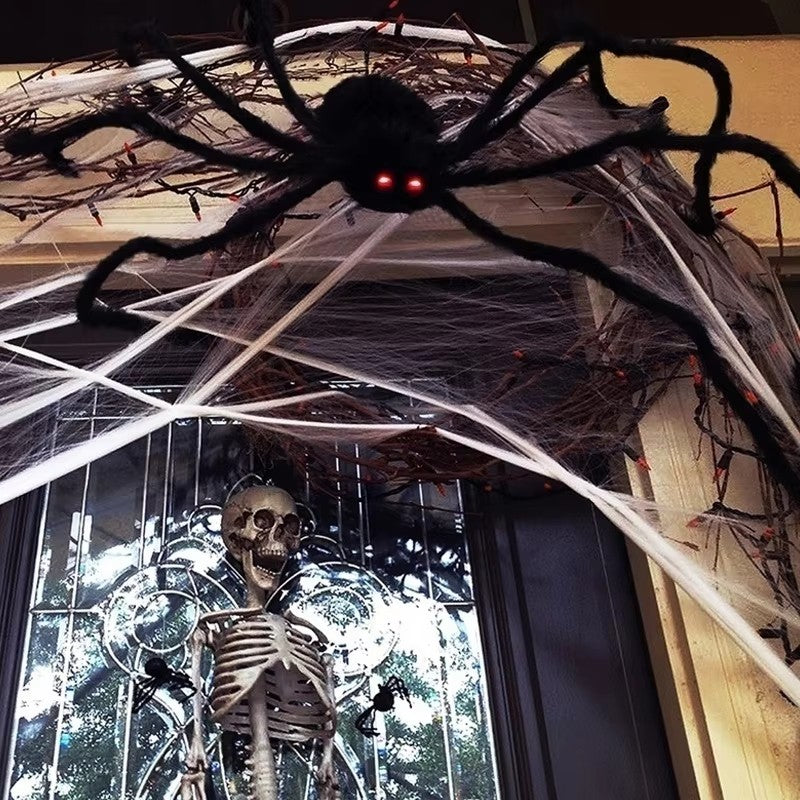 Halloween Aranha de Pelúcia Grande Decoração de Halloween de Terror Adereços de Festa Decoração Gigante de Aranha para Exterior Brinquedo de Pelúcia de Aranha Preta de 30-200cm