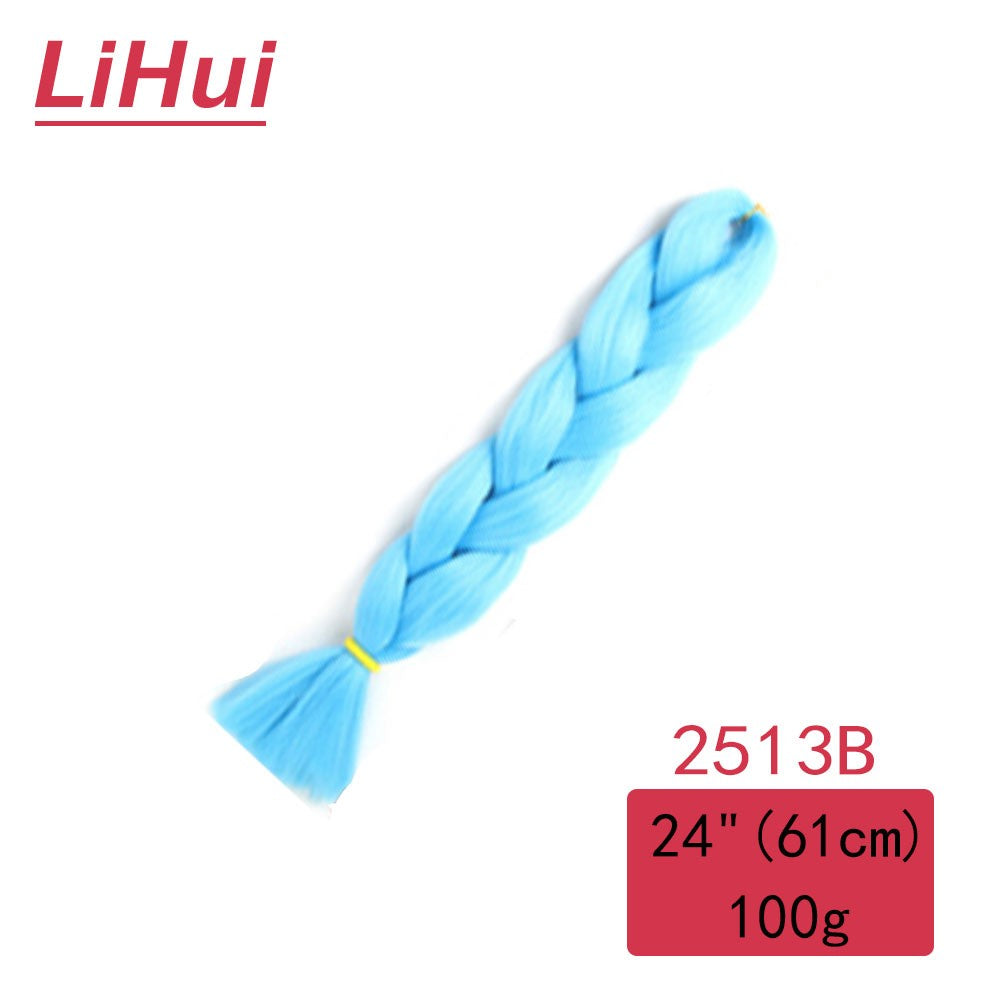 Cabelo Sintético Trança Jumbo 24 Polegadas Ombre Jumbo Extensão de Cabelo para Mulheres Tranças DIY Roxo Rosa Amarelo Cinza Lihu