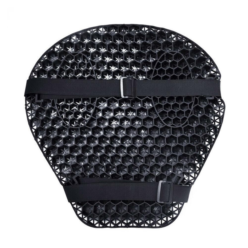 Almofada de assento de gel colmeia para motocicleta, tecido de malha 3D, conforto, capa de descompressão para moto, almofadas de alívio de choque;'\[-=
