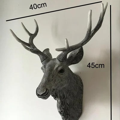 Creative Wall Mounted Animal Deer Head Wall Decoration Handmade Farmhouse Decoration Resin Living Room Home Decoration