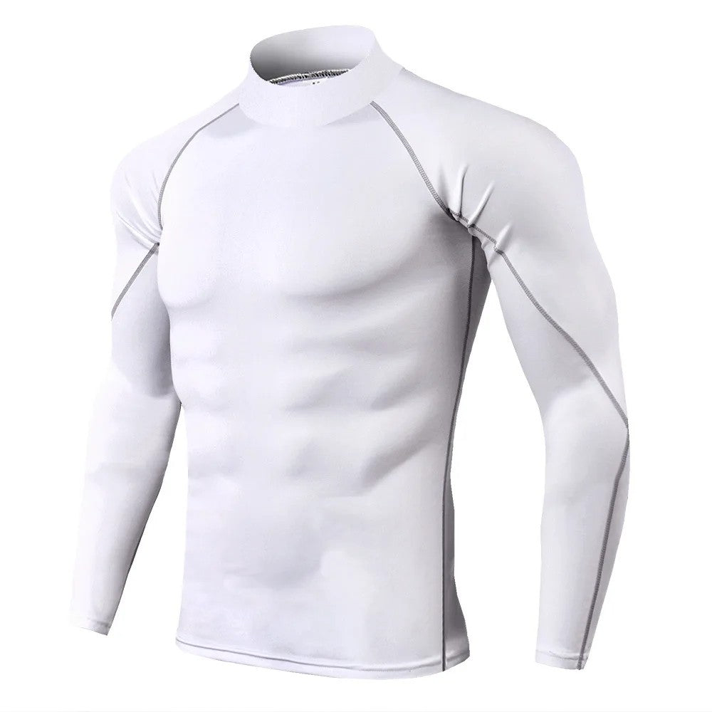 Winter Man Compression Shirt Cycling Clothing Warmth Shirt Warm Bottoming Shirt Men Compression T-Shirt Gym Sportswear 2024 New