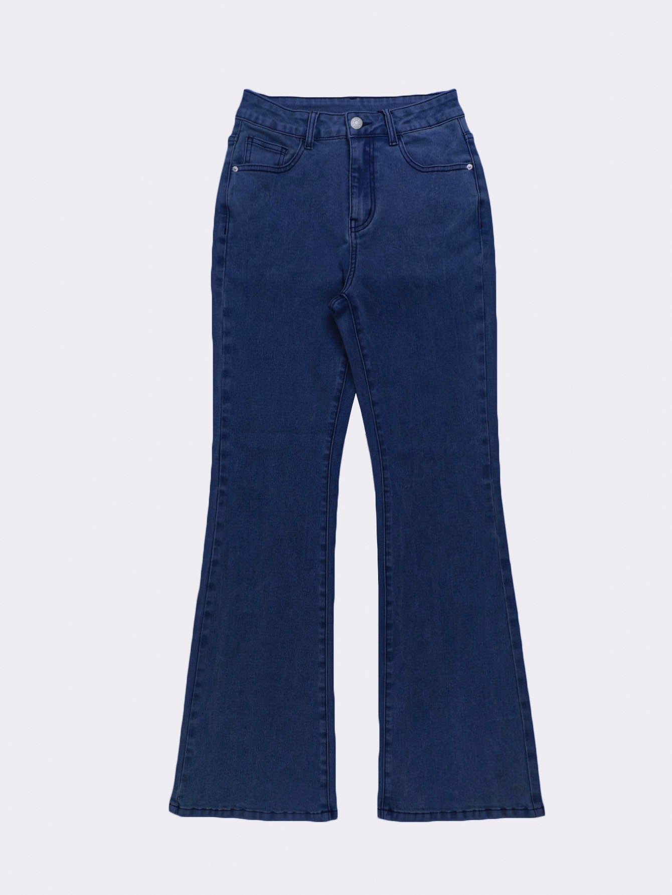 Men Jeans Boot Cut Solid Jean Wide Leg Denim Pant Distressed Washed Full Ankle Length Pockets Zipper Fly High Waist Basics